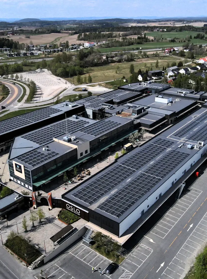 Oslo Fashion Outlet i Vestby sett fra luften